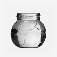 Fußball Schraubglas 212ml, Weißglas, Mdg.: TO58