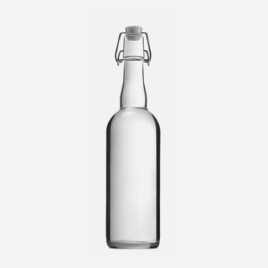 Bügelbierflasche 750ml, Weißglas, Mdg.: Bügel