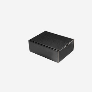 Geschenkkarton schwarz, feine EE-Welle, 26x16x8cm