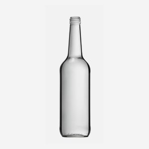 Gradhalsflasche 700ml, Weißglas, Mdg.: PP 28