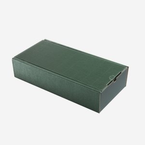 Geschenkkarton Außenwelle, grün, H38 x B18 x T8,5