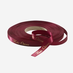 Satinband bordeaux rot, HP Gold "Frohe Ostern"