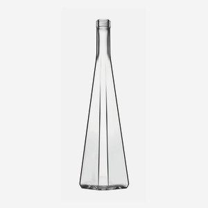 Triangolare Flasche 500ml, Weißglas, Mdg.: Kork