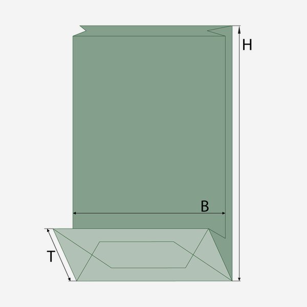 Blockbodenbeutel 100% Papier, braun, Fenster eckig