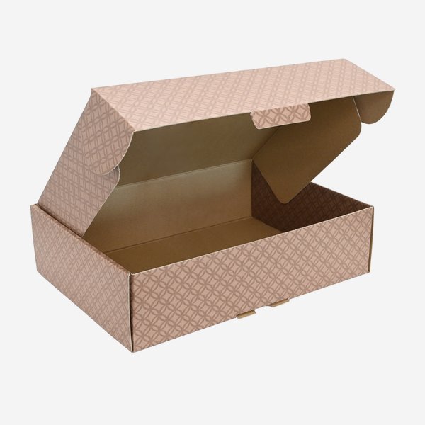 Geschenkkarton braun mit Struktur, 370/265/100