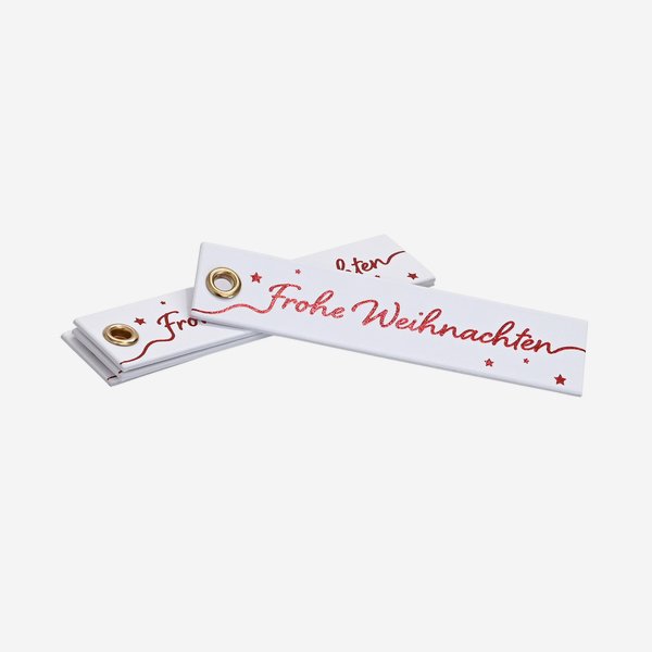 Geschenkanhänger Frohe Weihnachten 90x20mm / Weihnachtsartikel online