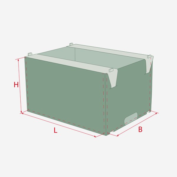 Kartonsteige 10kg, L380 x B281 x H213mm