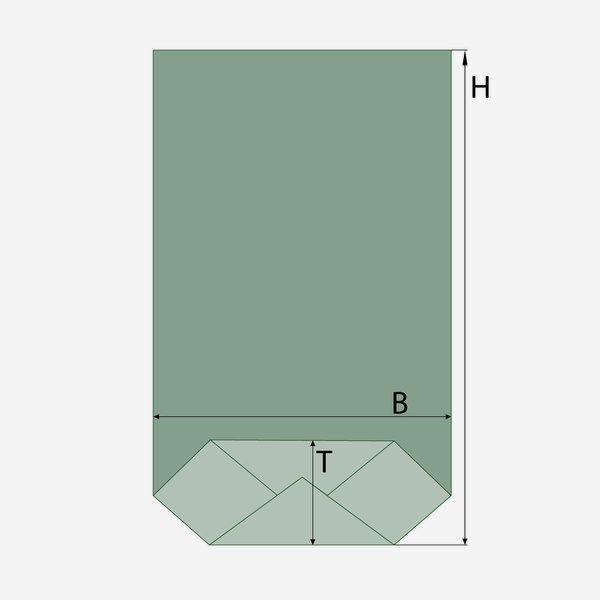 OPPC - Kreuzbodensack, B115 x H190mm